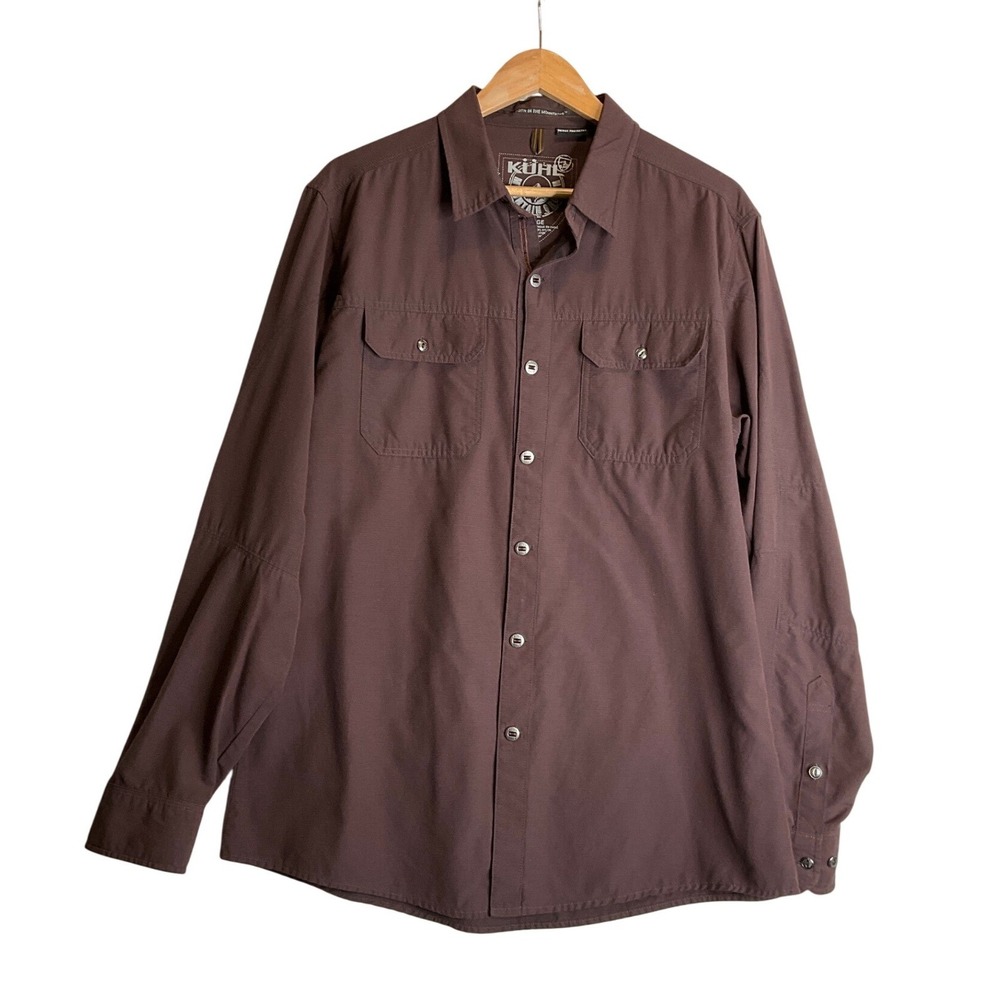Kuhl Button Up Shirt Long‎ Sleeve Casual Outdoor Camping Hiking Gorpcore L